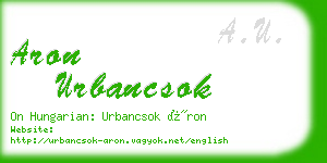 aron urbancsok business card